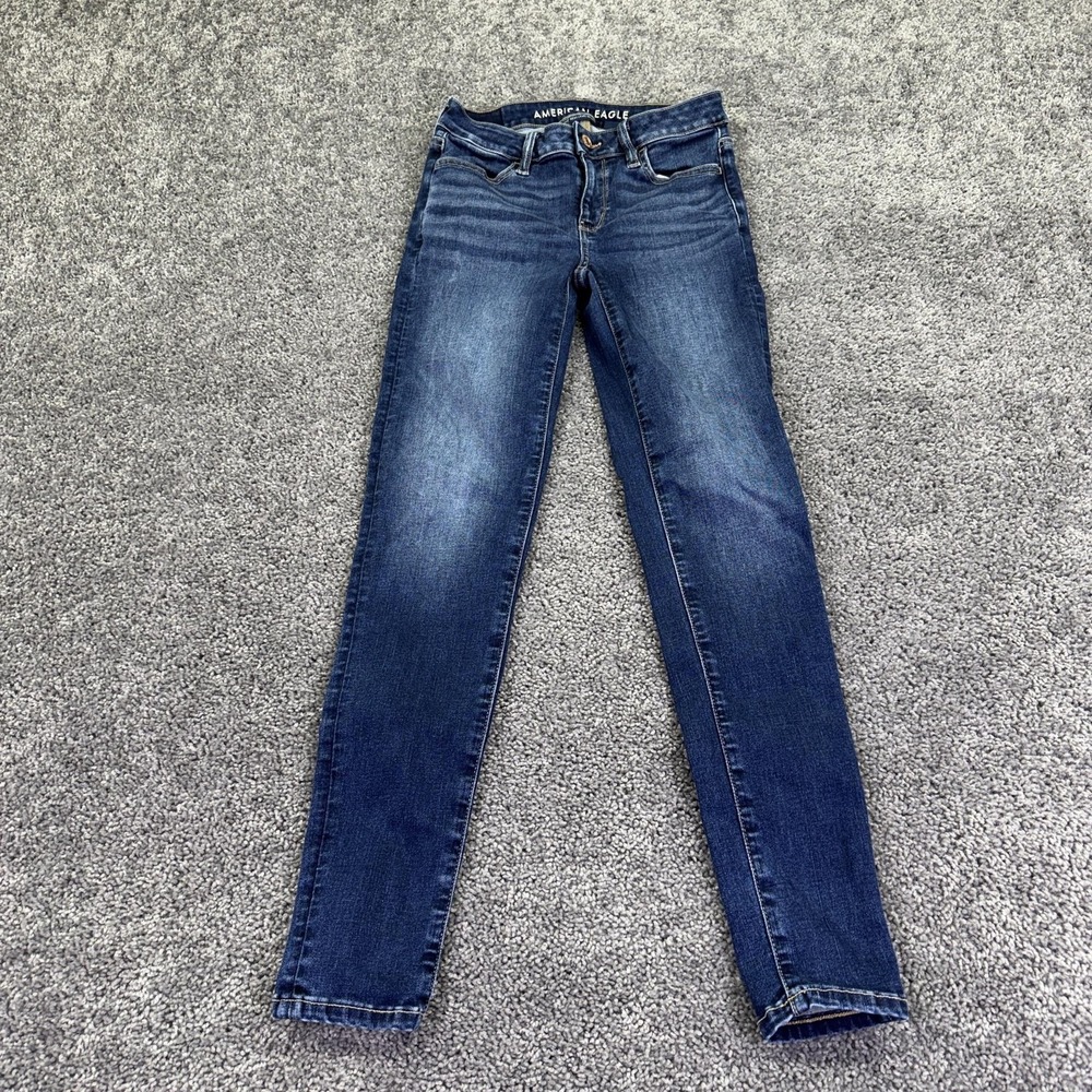American Eagle Jeans Womens 00 Blue Jegging Stretch Denim Medium Wash